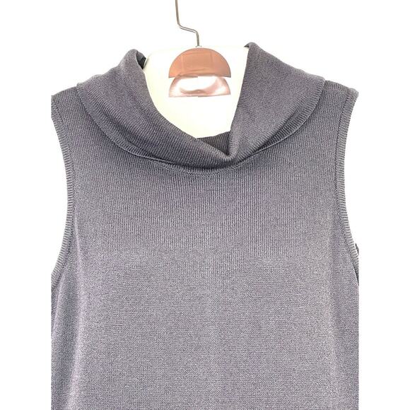 St John Santana Knit Sleeveless Cowl Neck Sweater Dress Size 6 Grayish Purple - Picture 3 of 12